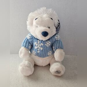 Disney Store Exclusive Winnie The Pooh White With A Blue Snow Flake Sweater 2008